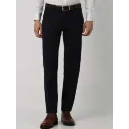 Peter England Navy Slim Fit Trousers-picture-20