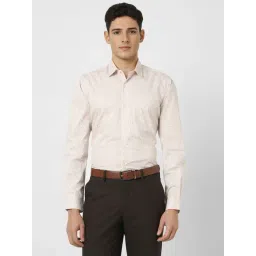 Peter England Peach Cotton Regular Fit Printed Shirt-picture-47