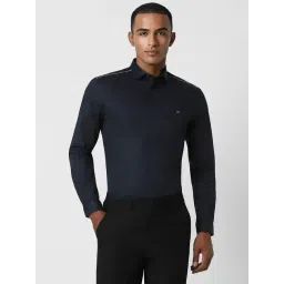 Peter England Perform Mid Navy Slim Fit Printed Shirt-picture-15