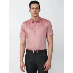 Peter England Pink Cotton Regular Fit Texture Shirt-picture-34