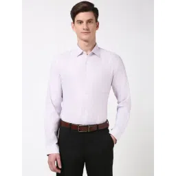 Peter England Pink Cotton Slim Fit Striped Shirt-picture-40