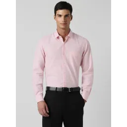 Peter England Pink Slim Fit Texture Shirt-picture-31
