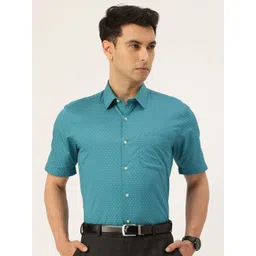 Peter England Pure Cotton Geometric Printed Nuvo Fit Formal Shirt-picture-27