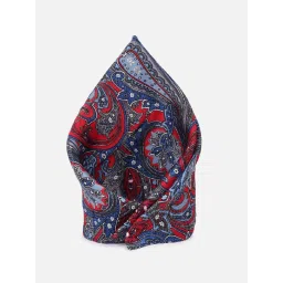 Peter England Red & Blue Printed Pocket Square image 1