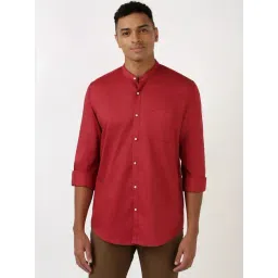 Peter England Red Cotton Slim Fit Shirt-picture-30