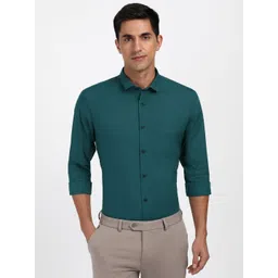 Peter England Slim Fit Spread Collar Cotton Opaque Formal Shirt-picture-19