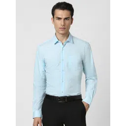 Peter England Spread Collar Long Sleeves Cotton Regular Fit Formal Shirt-picture-38