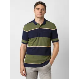 Peter England Striped Polo Collar Cotton Regular Fit Casual T-shirt-picture-32