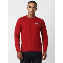 Peter England University Red Slim Fit Sweatshirt-picture-13