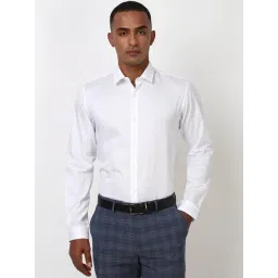 Peter England White Cotton Slim Fit Printed Shirt-picture-17