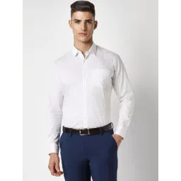 Peter England White Cotton Slim Fit Printed Shirt-picture-31