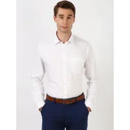 Peter England White Cotton Slim Fit Printed Shirt-picture-35