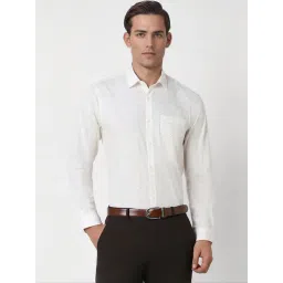 Peter England White Cotton Slim Fit Printed Shirt-picture-34