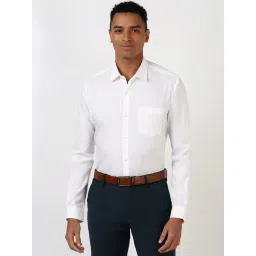 Peter England White Cotton Slim Fit Printed Shirt-picture-19