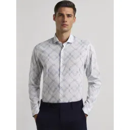 Peter England White Cotton Slim Fit Printed Shirt-picture-26