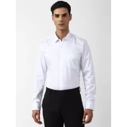 Peter England White Cotton Slim Fit Printed Shirt-picture-36