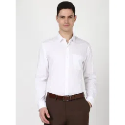 Peter England White Cotton Slim Fit Printed Shirt-picture-37