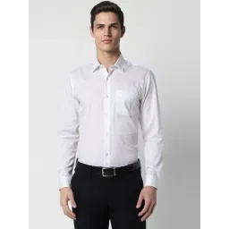 Peter England White Cotton Slim Fit Printed Shirt-picture-38