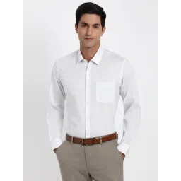 Peter England White Cotton Slim Fit Printed Shirt-picture-43