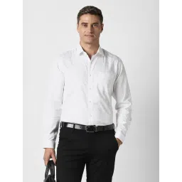 Peter England White Cotton Slim Fit Printed Shirt-picture-16
