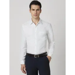 Peter England White Cotton Slim Fit Printed Shirt-picture-29