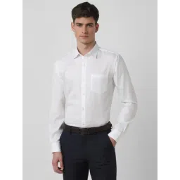 Peter England White Cotton Slim Fit Printed Shirt-picture-18