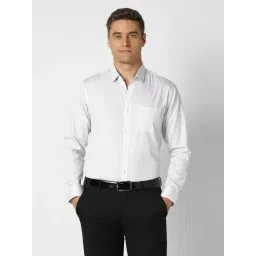 Peter England White Cotton Slim Fit Printed Shirt-picture-22