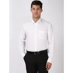 Peter England White Slim Fit Checks Shirt-picture-20