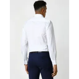 Peter England White Slim Fit Printed Shirt image 2