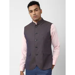 Peter England Woven Design Nehru Jacket-picture-11