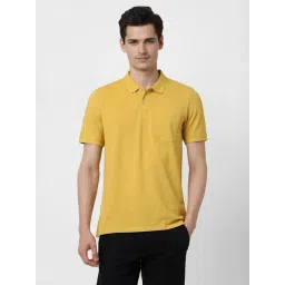 Peter England Yellow Regular fit Print Polo T-Shirt-picture-46