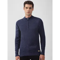 PETER ENGLAND UNIVERSITY Mock Collar Long Sleeves Acrylic Pullover-picture-36