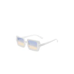 Peter Jones Eyewear Unisex Blue Lens & White Rectangle Sunglasses with-picture-25