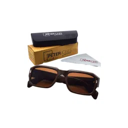 Peter Jones Eyewear Unisex Brown Lens & Brown Square Sunglasses with-picture-38