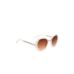 Peter Jones Eyewear Women Brown Lens & White Oversized Sunglasses with image 2