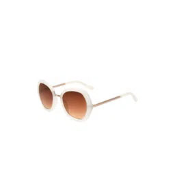 Peter Jones Eyewear Women Brown Lens & White Oversized Sunglasses with image 1