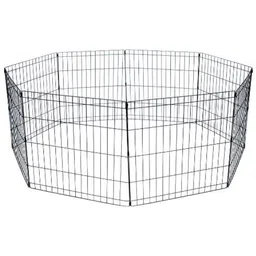 petjoy Play Pen with Door 24-Inch x 48-Inch, 8 Panels, Black Pet Fence-picture-22