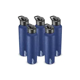 Pexpo Blue & Black 5 Pcs Stainless Steel Single Wall Vacuum Sipper Water Bottle 1 L Each-picture-17