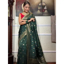 PHEASANT Ethnic Motif Woven Design Zari Kanjeevaram Saree-picture-52