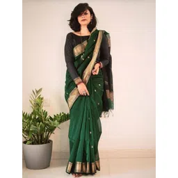 PHEASANT Ethnic Motifs Woven Design Zari Banarasi Saree-picture-19