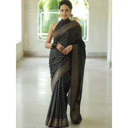 PHEASANT Floral Woven Design Zari Banarasi Saree-picture-33