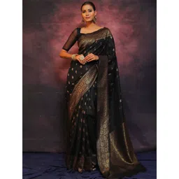 PHEASANT Woven Design Zari Banarasi Saree-picture-34