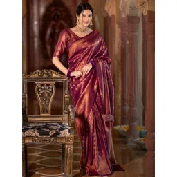 PHEASANT Woven Design Zari Banarasi Saree-picture-37