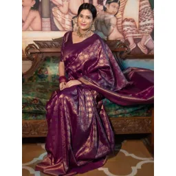 PHEASANT Woven Design Zari Banarasi Saree-picture-38