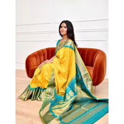 PHEASANT Woven Design Zari Banarasi Saree-picture-14