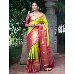 PHEASANT Woven Design Zari Banarasi Saree-picture-23