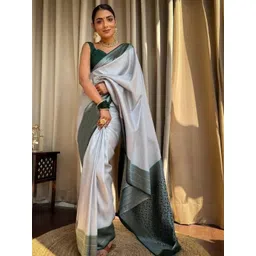 PHEASANT Woven Design Zari Banarasi Saree-picture-19