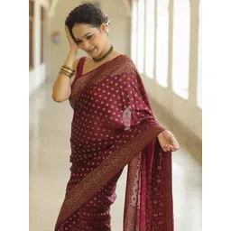 PHEASANT Woven Design Zari Banarasi Saree image 2