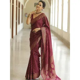 PHEASANT Woven Design Zari Banarasi Saree image 3