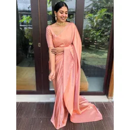 PHEASANT Woven Design Zari Banarasi Saree With Unstitched Blouse-image-25